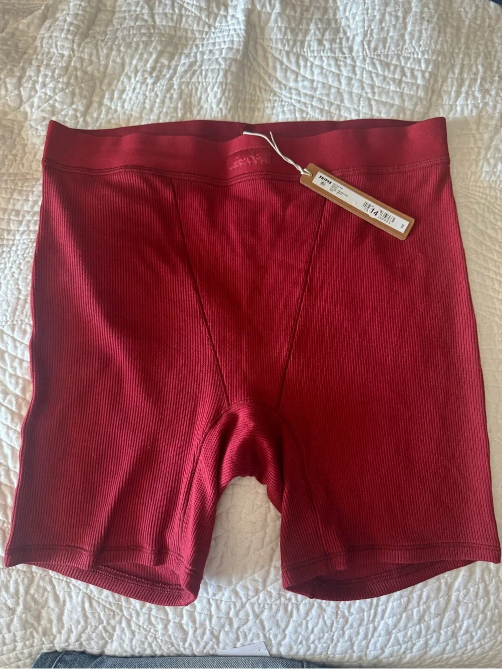 Skims Ribbed Cotton Womens Boxers Red - Picture 3 of 4